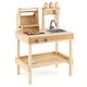 preview thumbnail 3 of 7, Kids Wooden BBQ Grill Playset with Food and Open Storage - 27" x 16" x 35.5"