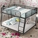 preview thumbnail 1 of 7, Full XL over Queen Metal Floor Bunk Bed,Sturdy Frame for Home Black