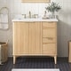 preview thumbnail 139 of 168, Gabi Bathroom Vanity with White Engineered Stone Top 36" - Rustic Ash