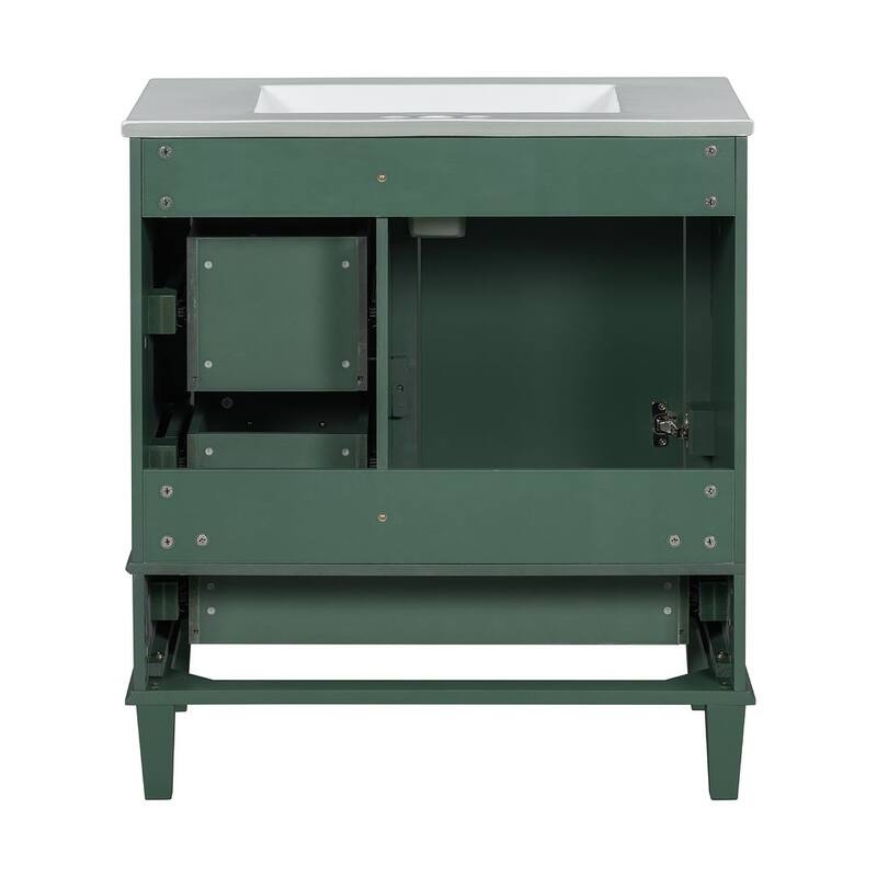 30" Elegantly Modern Bathroom Vanity with Sink Combo Set and 1 Soft Closing Door and 3 Drawers