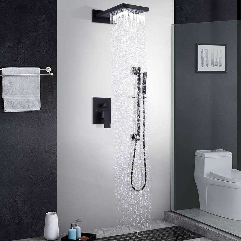 Three-Function Square Waterfall Spray Bathroom Shower Set