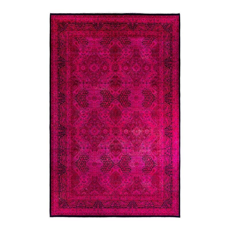Overdyed, One-of-a-Kind Hand-Knotted Area Rug - Pink - 10' 3" x 16' 0"