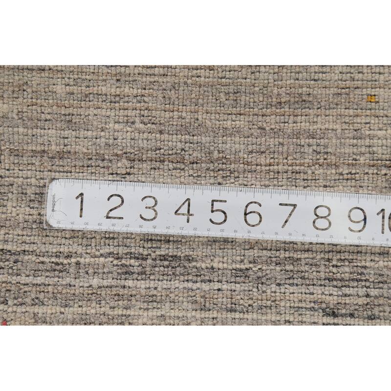 Striped Gabbeh Indian Runner Rug Hand-Knotted Wool Carpet - 2'11"x 9'8"