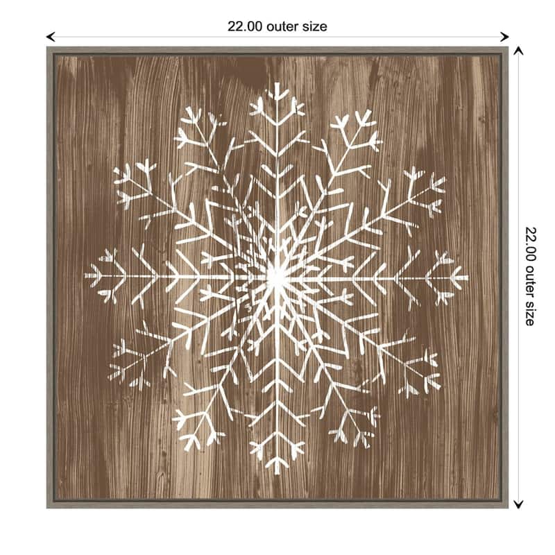 Barnwood Wonderland III Snowflake by June Erica Vess Framed Canvas Wall Art