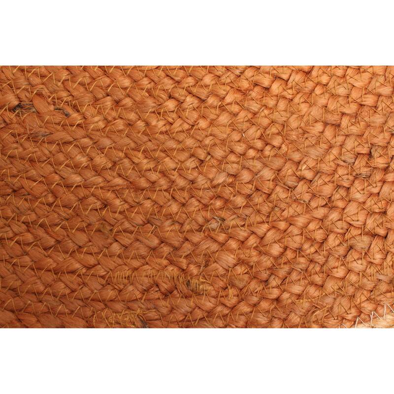 ECARPETGALLERY Braided Weave Palas Denizli Copper Jute Rug - 3'0 x 3'0