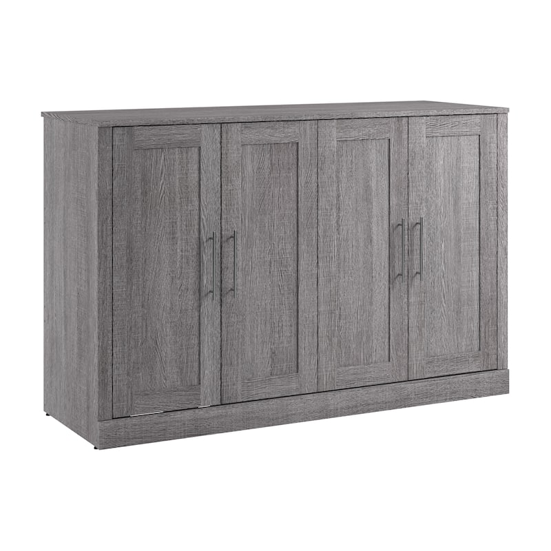 Pur 69W Full Cabinet Bed with Mattress in Bark Gray by Bestar