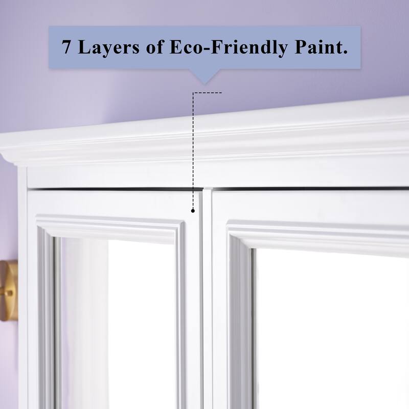 40"W X30"H Surface Mount Solid Wood Framed Medicine Cabinet With Soft-close Door And Wooden Shelves