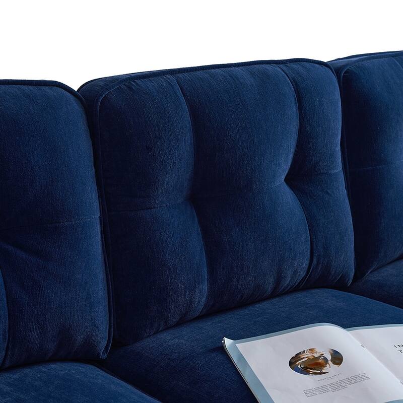 82.6" L-Shaped Sectional Sofa with Velvet Upholstered, Modern Couches