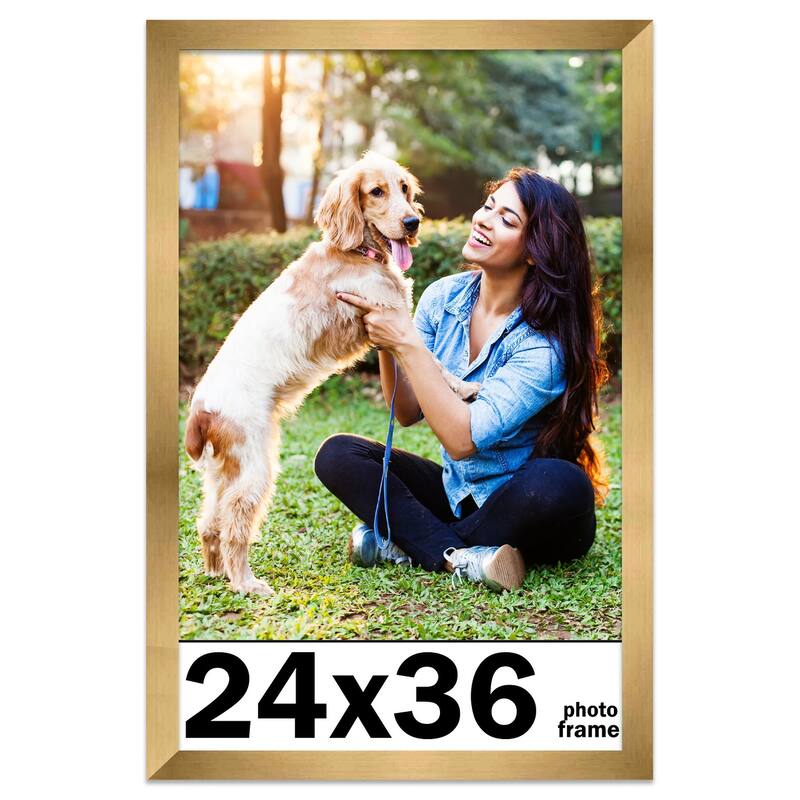 24x36 Frame Gold Bronze Modern Solid Wood Picture Frame | 0.75 Inch