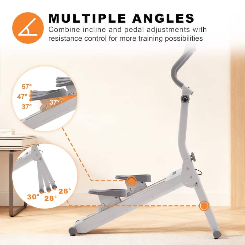 Upgraded Magnetic Stair Stepper for Home, 16-Level Adjustable Resistance up to 77LBS, with Cup Holder & Bluetooth APP
