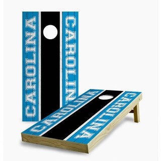 Carolina Panthers Striped Cornhole Game (Choose Wraps or Boards)
