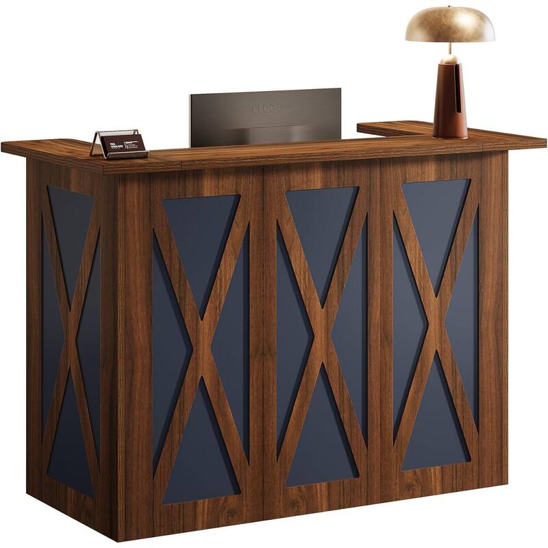 59" Reception Desk with Counter, Modern Front Desk Reception Counter, Retail Front Table