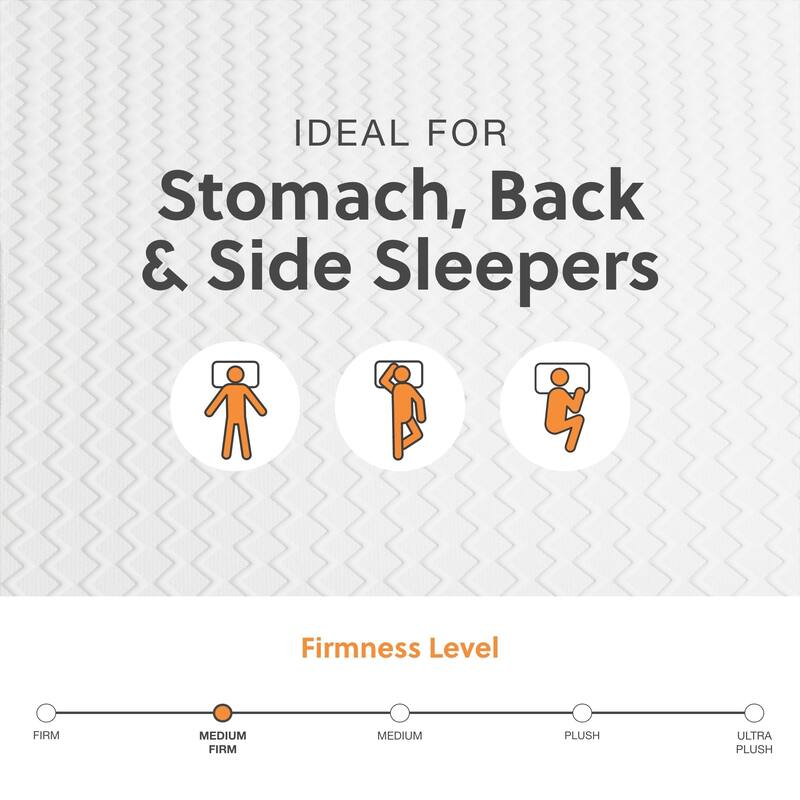 Chime 12 Inch Medium Firm Memory Foam Mattress, CertiPUR-US Certified, Queen White