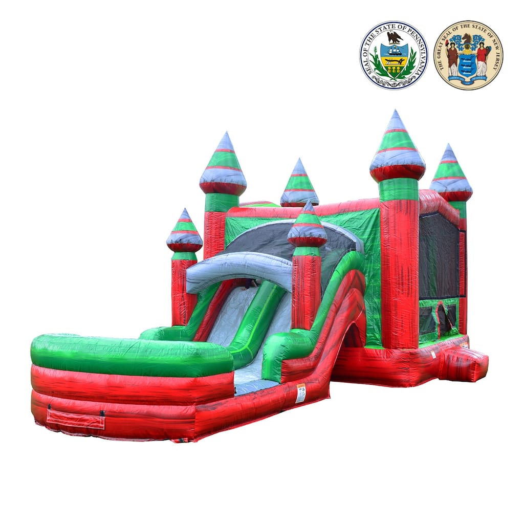 JumpOrange Midnight Commercial Grade Inflatable Bounce House & Water Slide for Kids (with Pool and Blower)