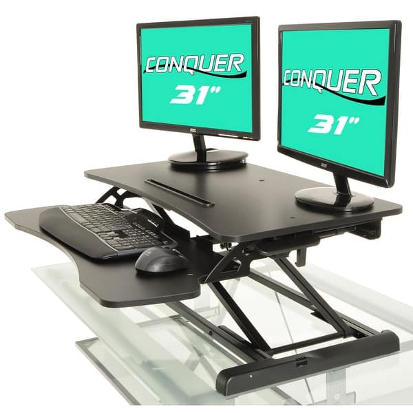 Height Adjustable Standing Desk Monitor Riser Gas Spring Tabletop Sit To Stand Workstation On Sale Overstock 18852763