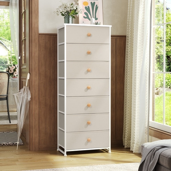 Slim Tall Vertical 7 Drawer Chest Dresser Closet Storage Organizer Unit for Bedroom On Sale Bed Bath Beyond 38881422
