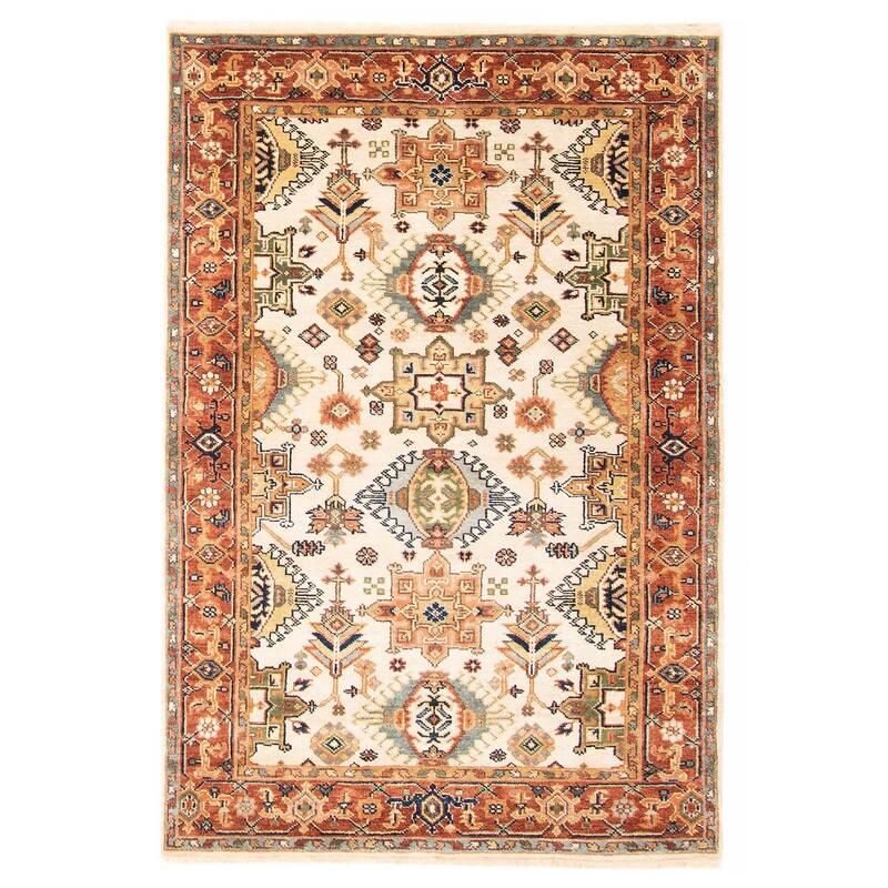 ECARPETGALLERY Hand-knotted Jules Sultane Cream Wool Rug - 4'0 x 5'11 - Cream - 4'0 x 5'11