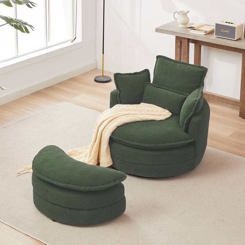 52" Cuddle Sofa Chair with Ottoman for Comfort