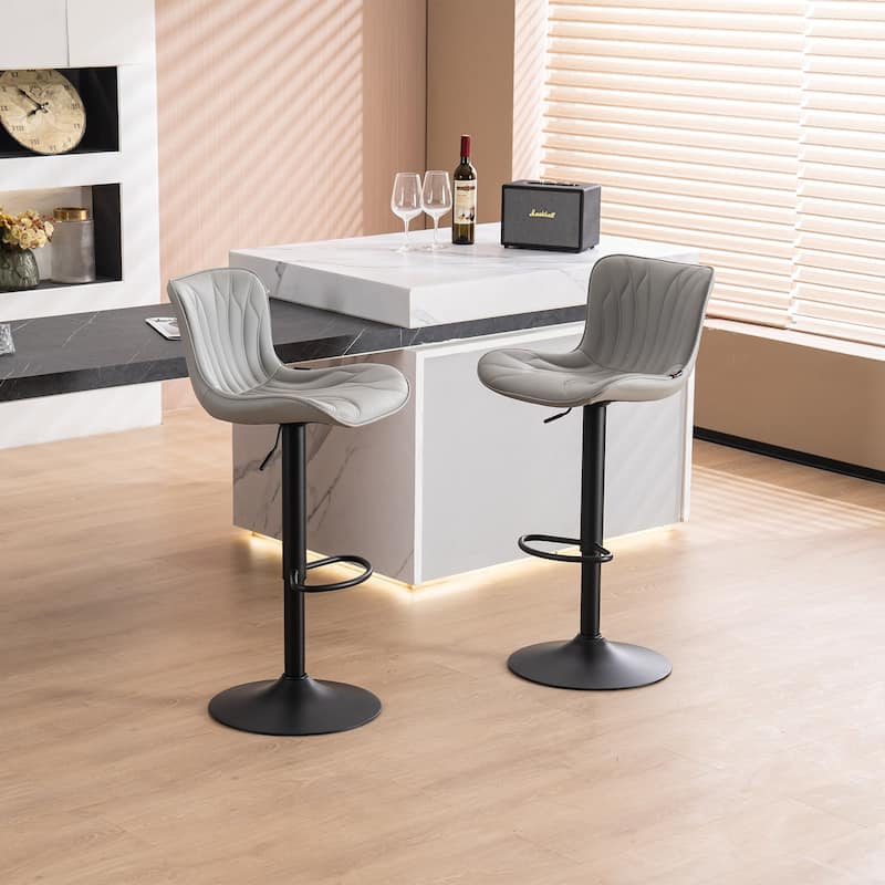Counter Height Bar stools Modern Leather Adjustable Barstools
