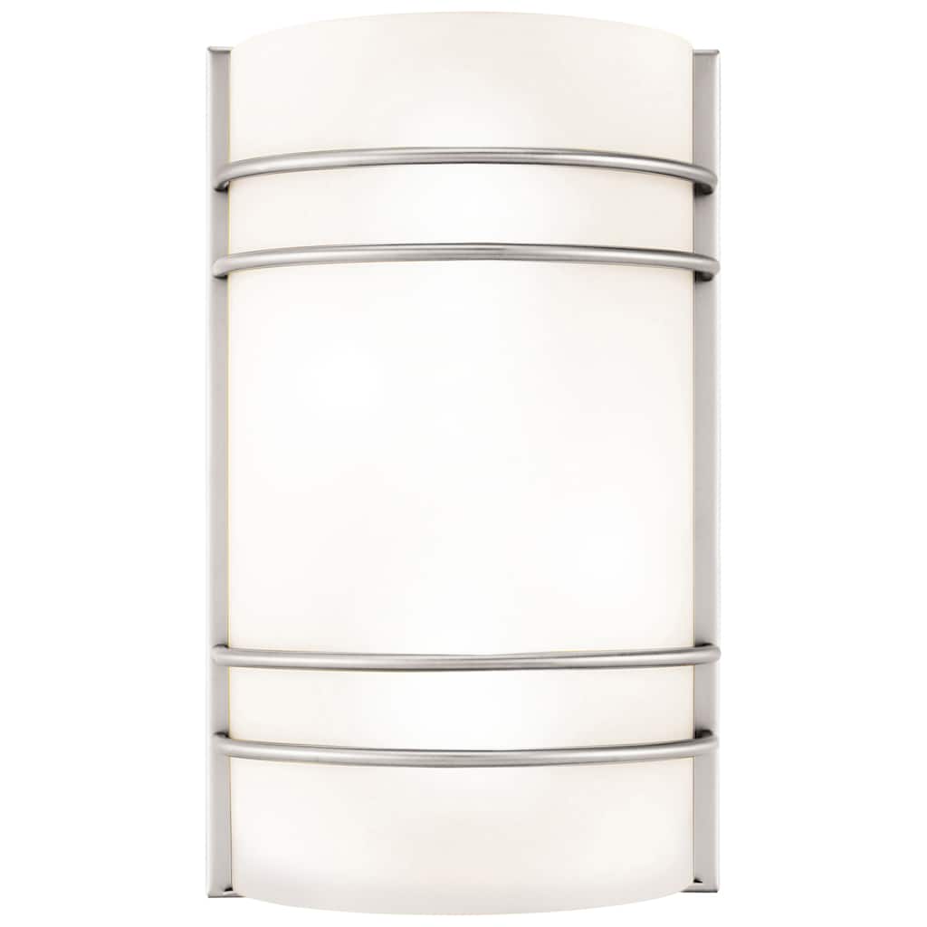 Access Lighting Cassi 2-Light Wall Sconce - Brushed Steel Finish - Opal Glass Shade - A-19 Incandescent - 60W