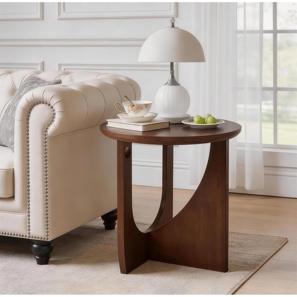 100% Solid Wood Side Table, Natural Wooden End Table,Rustic Center Table,Simple Accent Table for Living Room