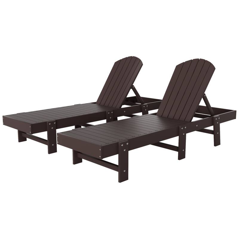 Altura Armless Poly Eco-Friendly All Weather Reclining Chaise Lounge (Set of 2)