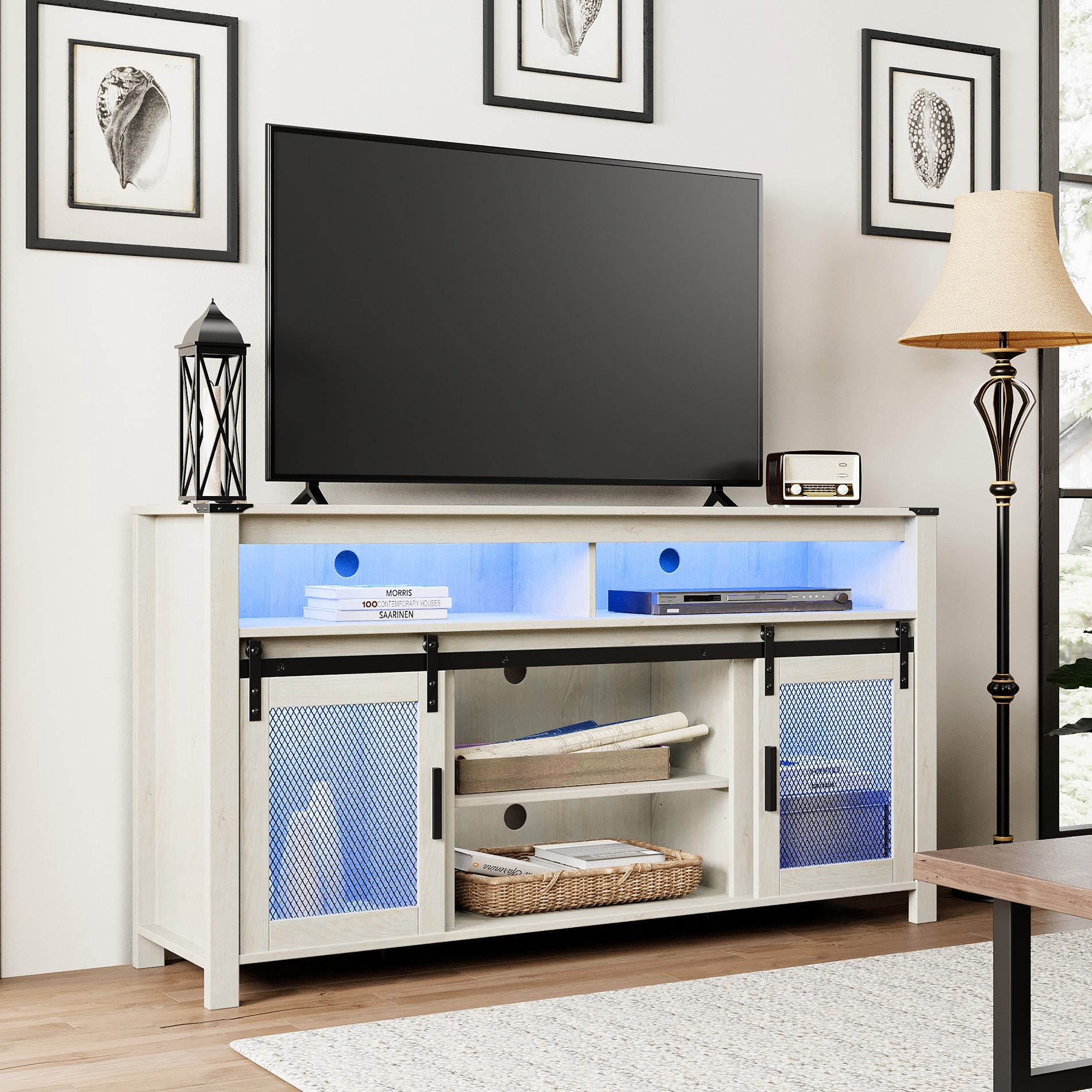 Farmhouse highboy tv shop stand
