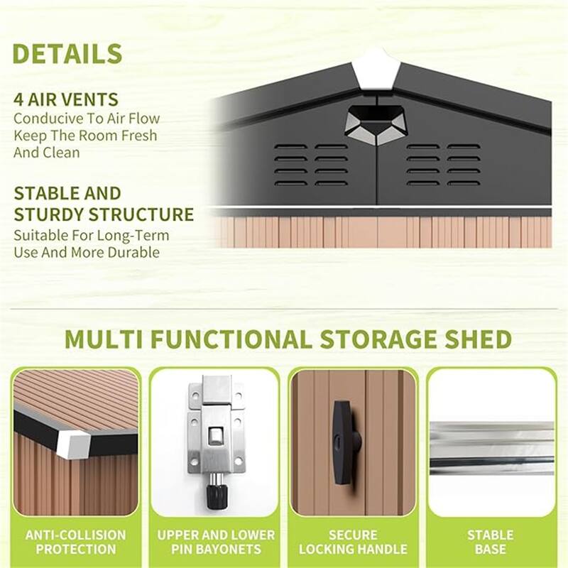 Metal Garden Sheds 10FTx8FT Outdoor Storage Shed