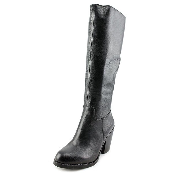 Nine West Brynn Round Toe Leather Knee High Boot