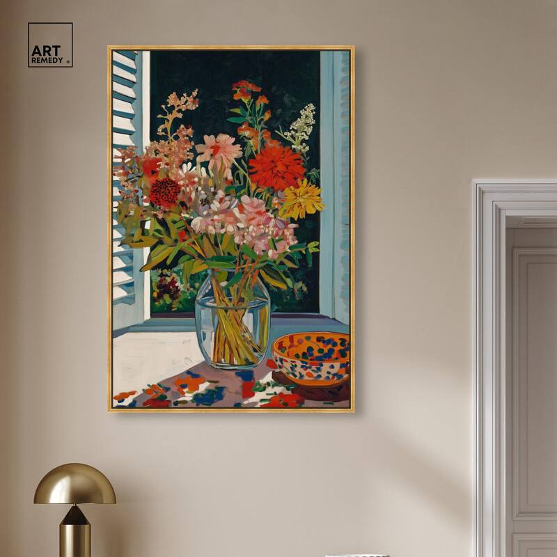 Vase on a Windowsill Canvas by Art Remedy