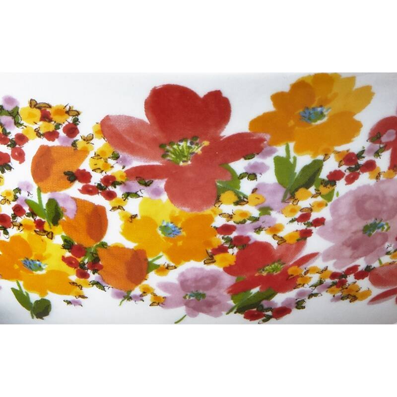 20 oz. 7 in. Springtime Bright Flower Melamine Plastic Dinnerware Bowls Set of 4 Dishwasher Safe
