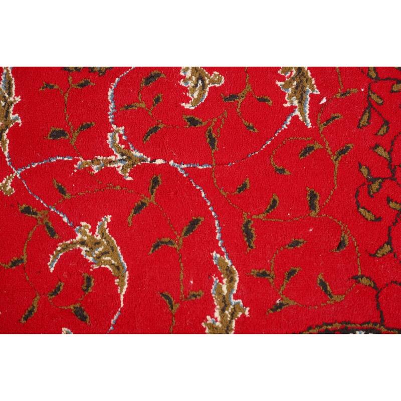 Traditional Red Kashan Turkish Area Rug Medallion Machine Made Carpet - 9'7" x 12'11"