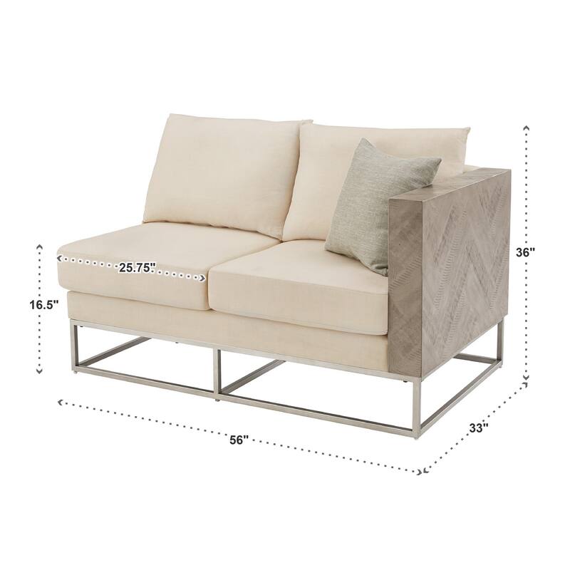 Lecce Upholstered Square Arm Sofa with Pillow by iNSPIRE Q Modern