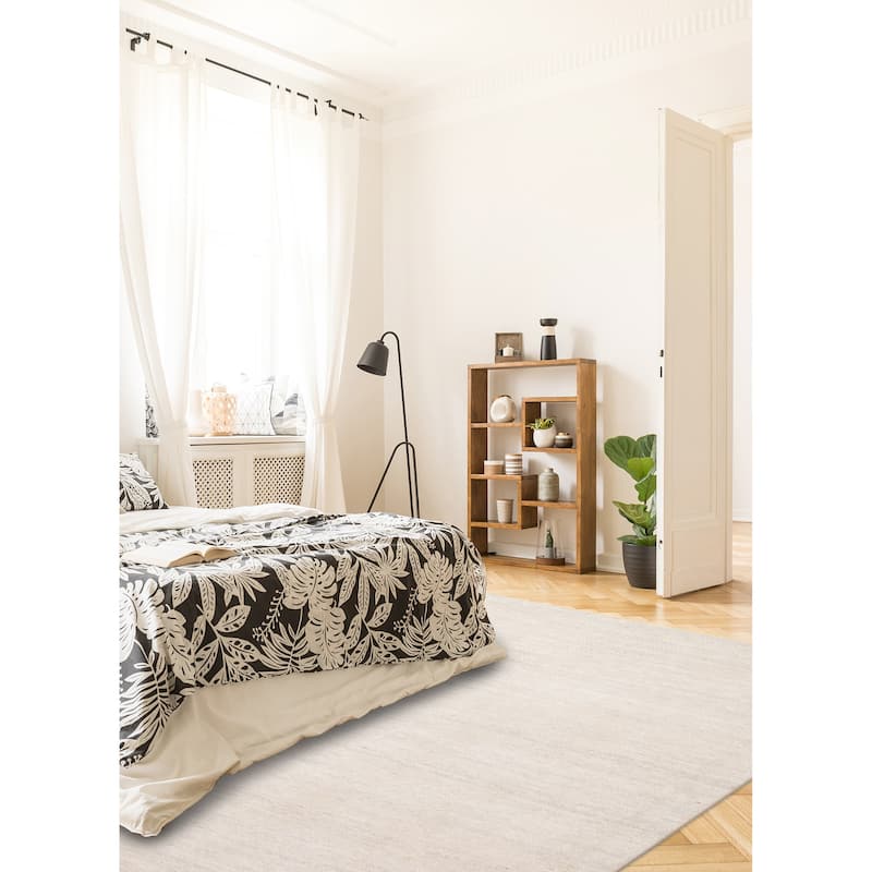 ECARPETGALLERY Hand-knotted Tangier Light Grey Wool Rug - 5'3 x 7'6