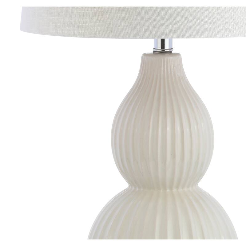 Dylan 28.25" Ceramic LED Table Lamp, Cream by JONATHAN Y