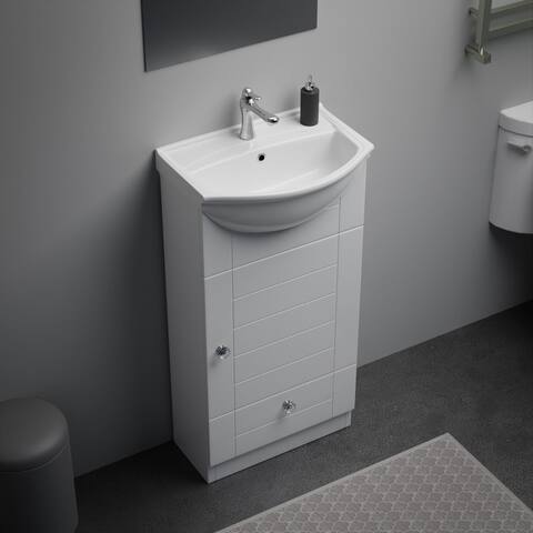 Small Bathroom Vanity Sink Cabinet Vitreous China Sink Comes With Faucet And Drain Renovators Supply