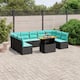 Option Black and Blue-2 corner+5 middle+2 Sofa+Table