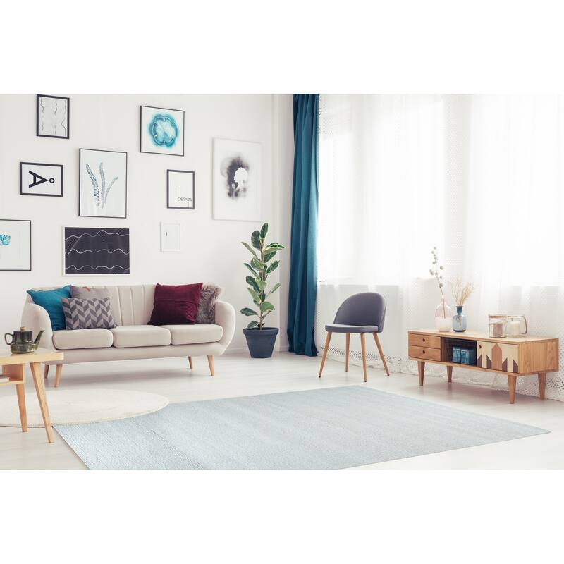 Home Décor Ivory Hand-Knotted Wool Modern Flat Rug by EORC | Stylish and Elegant Area Rug for Adding Contemporary - 7'9 x 9'9