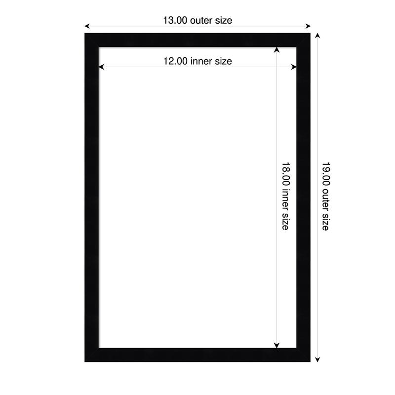 Amanti Art Svelte Clay Grey Framed Dry Erase Magnetic Board - 13 x 19 in - Svelte Noir Black