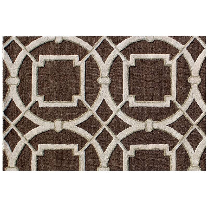 Bolah Hand Tufted Geometric Abstract Modern Non Skid Stain Resistant Area Rug By HomeRoots - 5' X 8'