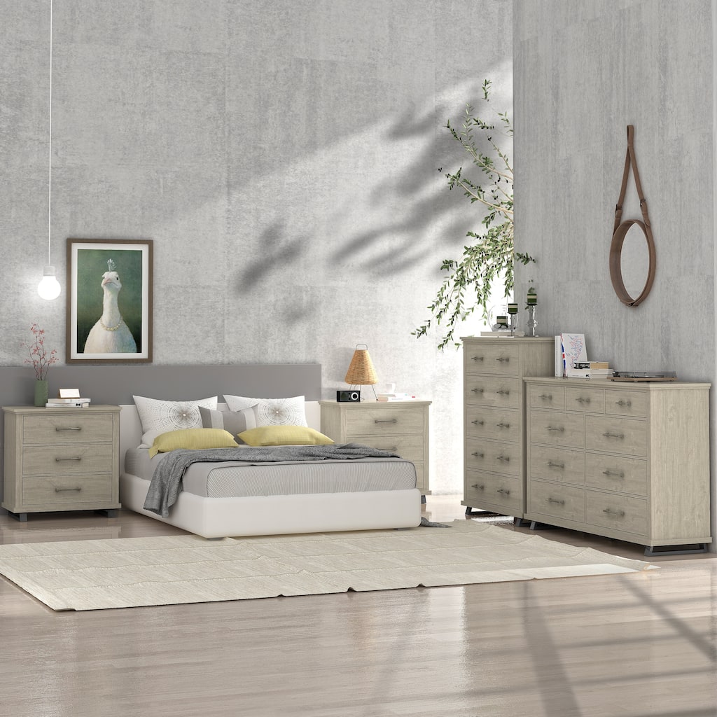 Farmhouse 4-Piece Bedroom Set - 2 Nightstand, 1 Chest and 1 Dresser