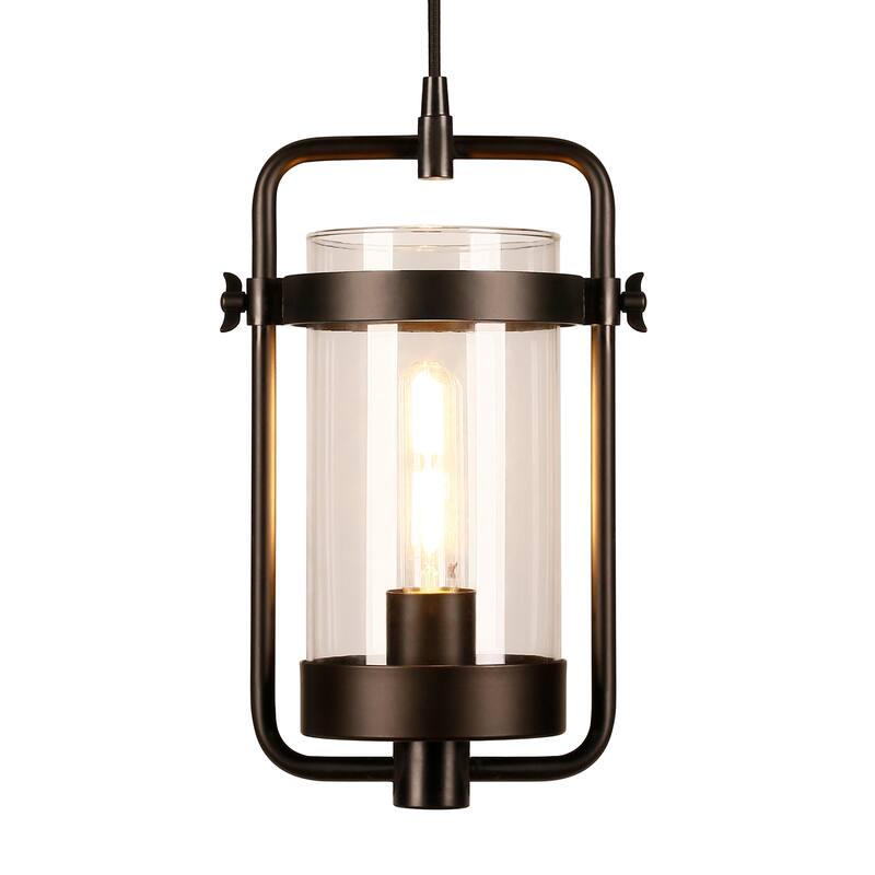 Orion 11" Wide Industrial Pendant with Glass Shade - 11" Wide