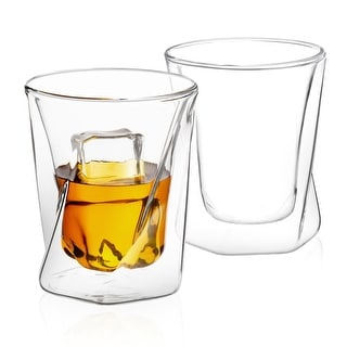 JoyJolt Levitea Double Walled Glasses Thermo Tumber -8.4-Ounces Drinkware Barware Set of 2 Glassware 