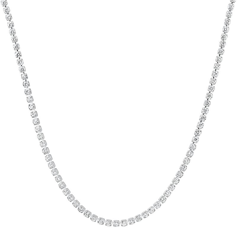 Bliss Diamond Platinum 15 3/4Ct Diamond Tennis Necklace Lab Grown 17"