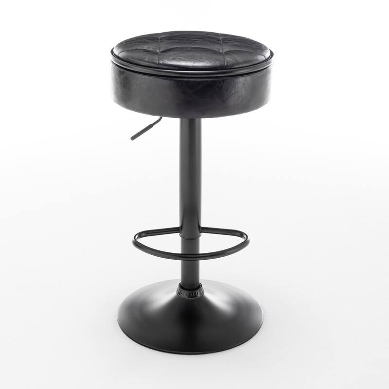 Round Storage Bar Stool Set of 2
