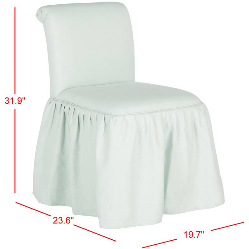 SAFAVIEH Kizzy Linen Vanity Chair - 19.7" x 23.6" x 31.9" - 20Wx24Dx32H