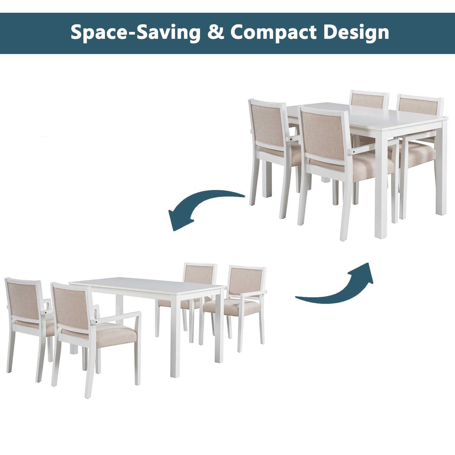 Square space saving table and 2025 chairs