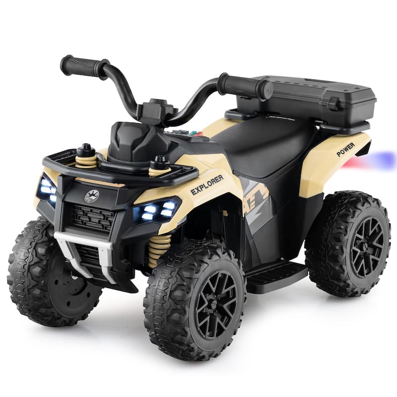 6V Kids Ride On ATV with Spray Function and Storage Box with Music - 27" x 16" x 17" (L x W x H)