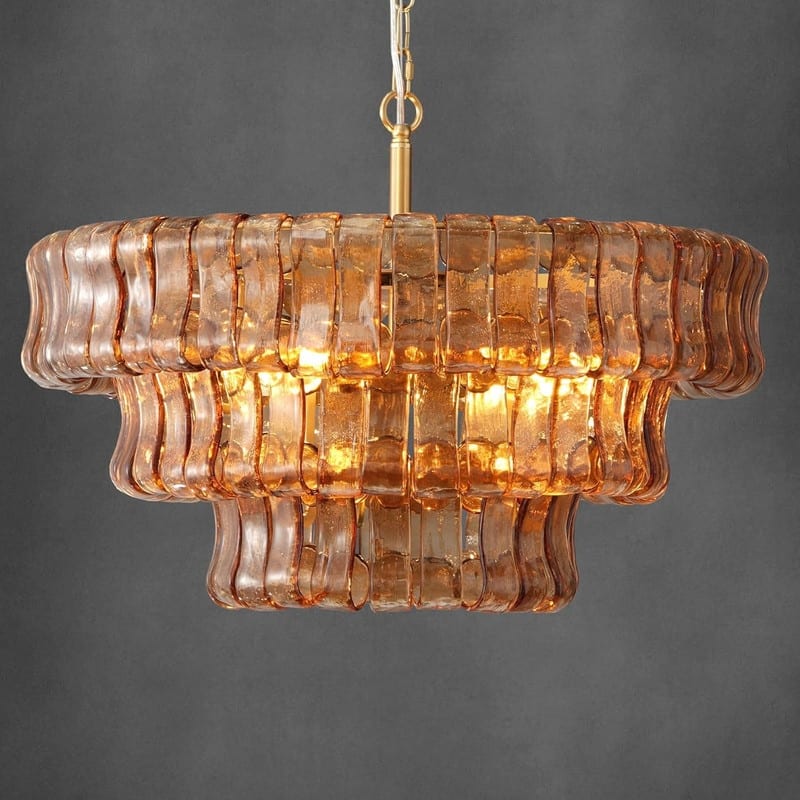 KAYLA 36in-67.4 in. 6-Lights Gold Crystal Drum Chandelier