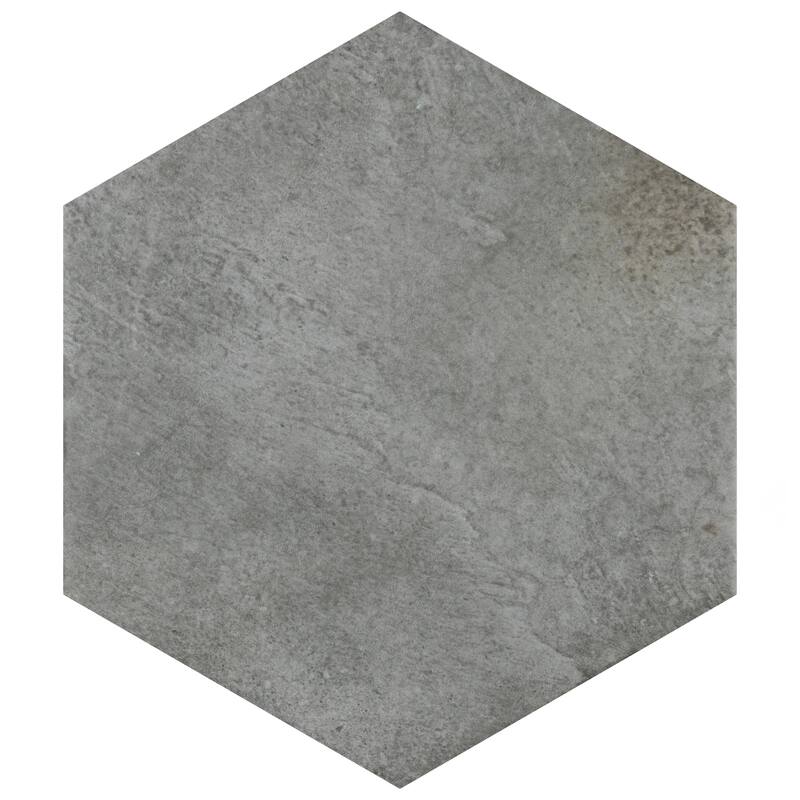Merola Tile Heritage Hex Shadow 7" x 8" Porcelain Floor and Wall Tile